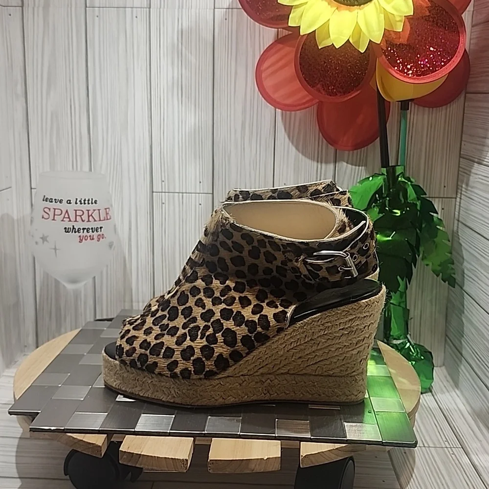 Elysewalker leopard‎ print wedge #453